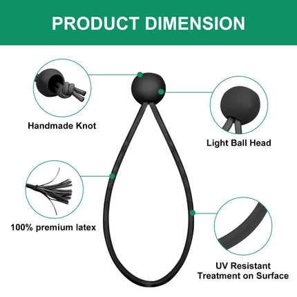 60PCS 6inch Black Ball Bungee Cords