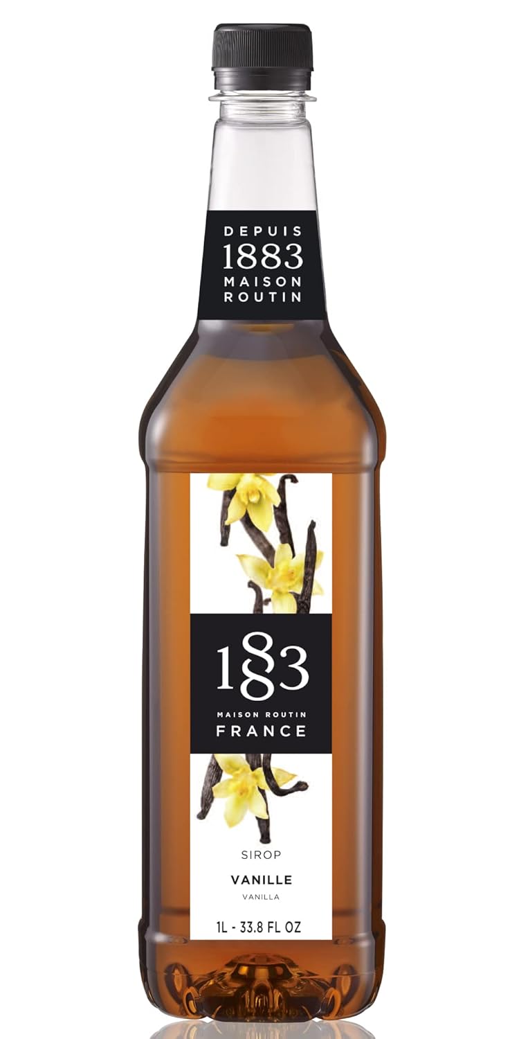 Vanilla Drink Syrup, 33.8 fl oz / 1 Liter, Plastic Bottle, Made in France