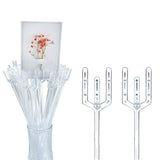 Floral Pick Card Holder 50pcs 9inch Plastic Straight Head Flower Pick Card Holder for Floral Arrangement Bouquet Wedding Decoration (Fork Shape Head)