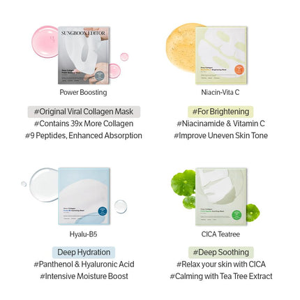 Deep Collagen Overnight Mask, Hydrating, Wrinkle care, 4ea