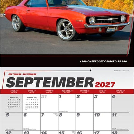 Camaro OFFICIAL | 2027 12 x 24 Inch (Hanging) Monthly Square Wall Calendar | Plastic-Free | BrownTrout | Chevrolet Motor Muscle Car