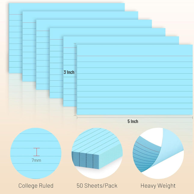 3 x 5 Inch Heavyweight Ruled Index Cards