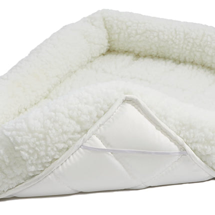 Cama para perros - cojín de soporte de vellón blanco, ultrasuave y lavable a máquina, compatible con jaulas y transportadoras de 24-Inch, para perros de raza pequeña