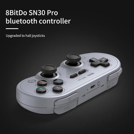 AKNES 8Bitdo SN30 Pro Wireless Bluetooth Controller, Hall Effect Joystick, with Rumble Vibration USB-C Cable Gamepad Compatible with Switch/Switch 2,Windows, Mac OS, Android, Steam - Gray