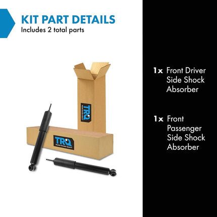 TRQ Front Shock Absorber Driver & Passenger Side Pair Set of 2 for Ford E Series Van