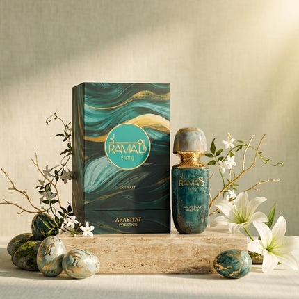 ARABIYAT PRESTIGE Ramad Earthy Extrait De Parfum (100ml) – Luxury Long Lasting Extrait De Parfum | UNISEX | Exotic Notes of Honey, Mango, Cappuccino, and Smoky Patchouli