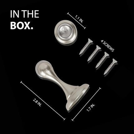 MEGA HANDLES Magnetic Door Stopper, Scratch Free Magnetic Door Catch for Wall, Elegant Magnet Door Stopper for Bottom of The Door- Satin Nickel (1 Pack)