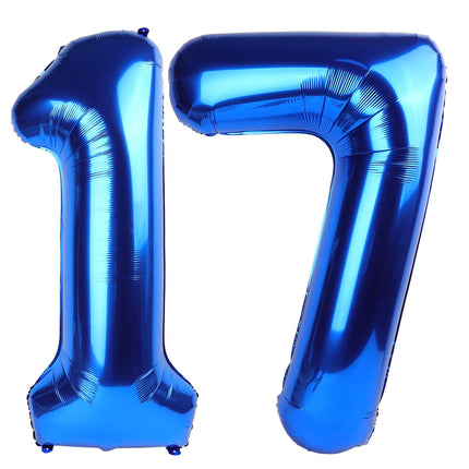 Number Balloons 5 Balloon Blue Birthday Decorations for Men Party, 40 Inch