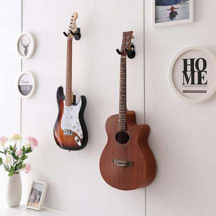 Sound harbor Guitar Wall Mount Hanger Acoustic Electric Bass Guitar Wall Hook Black Metal Holder