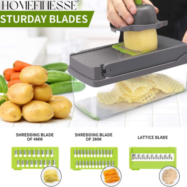 Grey Vegetable Chopper with Interchangeable Blades - photo 2