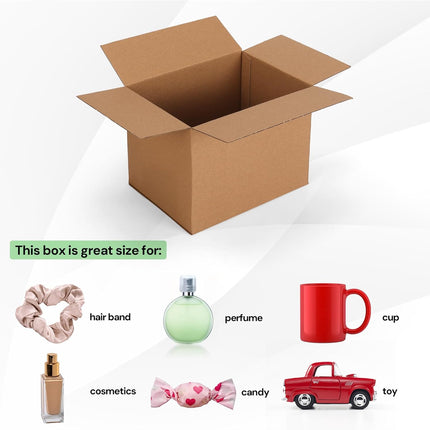 Rempry 30 Pack 8x6x6 Shipping Boxes Brown, Small Corrugated Cardboard Box for Mailing, Packaging Small Business, Kraft Mailer Gift Boxes