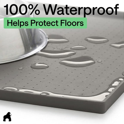 Waterproof Raised Edge Silicone Pet Feeding Mat, 18.5 x 11.5, Gray - photo 4