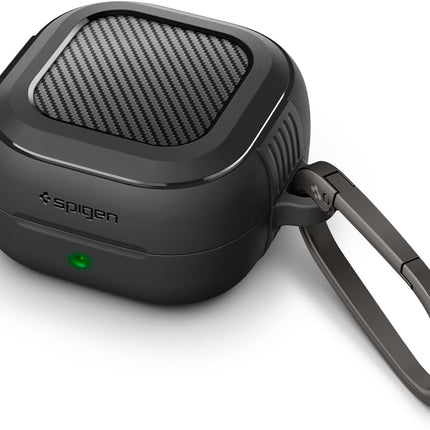 Spigen for Samsung Galaxy Buds 4 Pro Case/Galaxy Buds 4 Case (2026), Rugged Armor Drop-Protection Cover with Carabiner - Matte Black