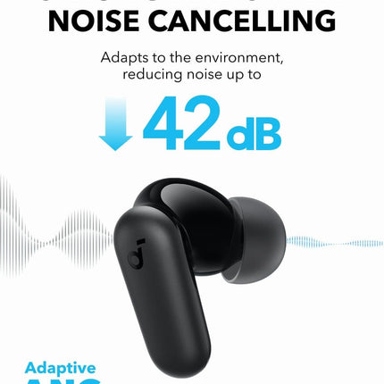 Noise Cancelling Earbuds, Strong and Smart Noise Cancelling, Powerful Bass, 45H Playtime, 2-in-1 Case and Phone Stand, IP54, Wireless Earbuds, Bluetooth 5.4 (Black)