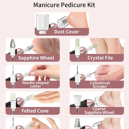 Electric Nail File Toe Nail Grinder for Thick Toenails Manicure Kit
