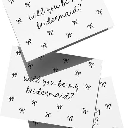 Bridesmaid proposal cards. Will you be my Bridesmaid. Printed card for bridal party. Cute Bows. Set of three cards. (Set of 3 Bridesmaid)