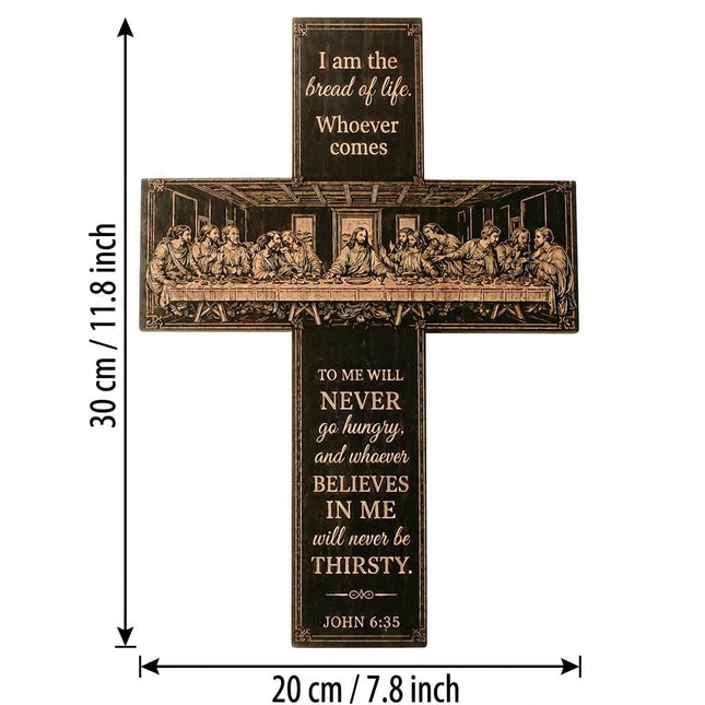 Wooden Cross Wall Decor, 12 Inch Lightweight Christian Wall Art