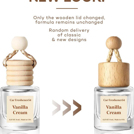 HoogaLife Car Air Freshener Diffuser 2 Pack Hanging Air Freshener Diffuser - Vanilla Cream Fragrance Oil Air D iffuser for Car, 45+ days Long Lasting Fragrance Made in USA C ar Air Fresheners (V54)
