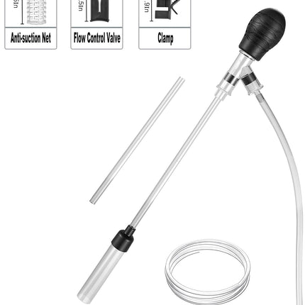 Carefree Fish Aquarium Small Gravel Cleaner 6Ft Hose Fish Tank Water Changer Sand Vacuum Silicone Airbag Adjustable Length ABS(for 3~8Gal Tank) 2026 New Upgrade Version