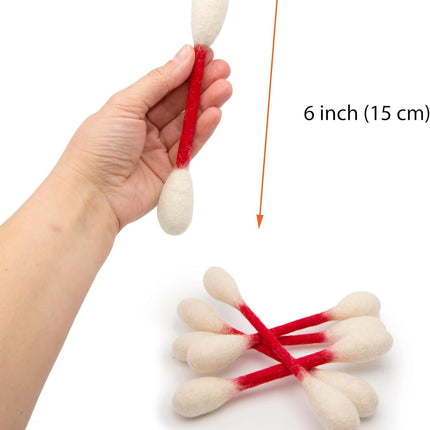 Glaciart One Swabs Cat Toys with Catnip - 6 Pk | Durable for Chew, Cute Cat Toys Interactive Kitty for Boredom, Exercise, & Play | Filled w/Organic Catnip for Anxiety & as Digestive Aid | Gift Idea