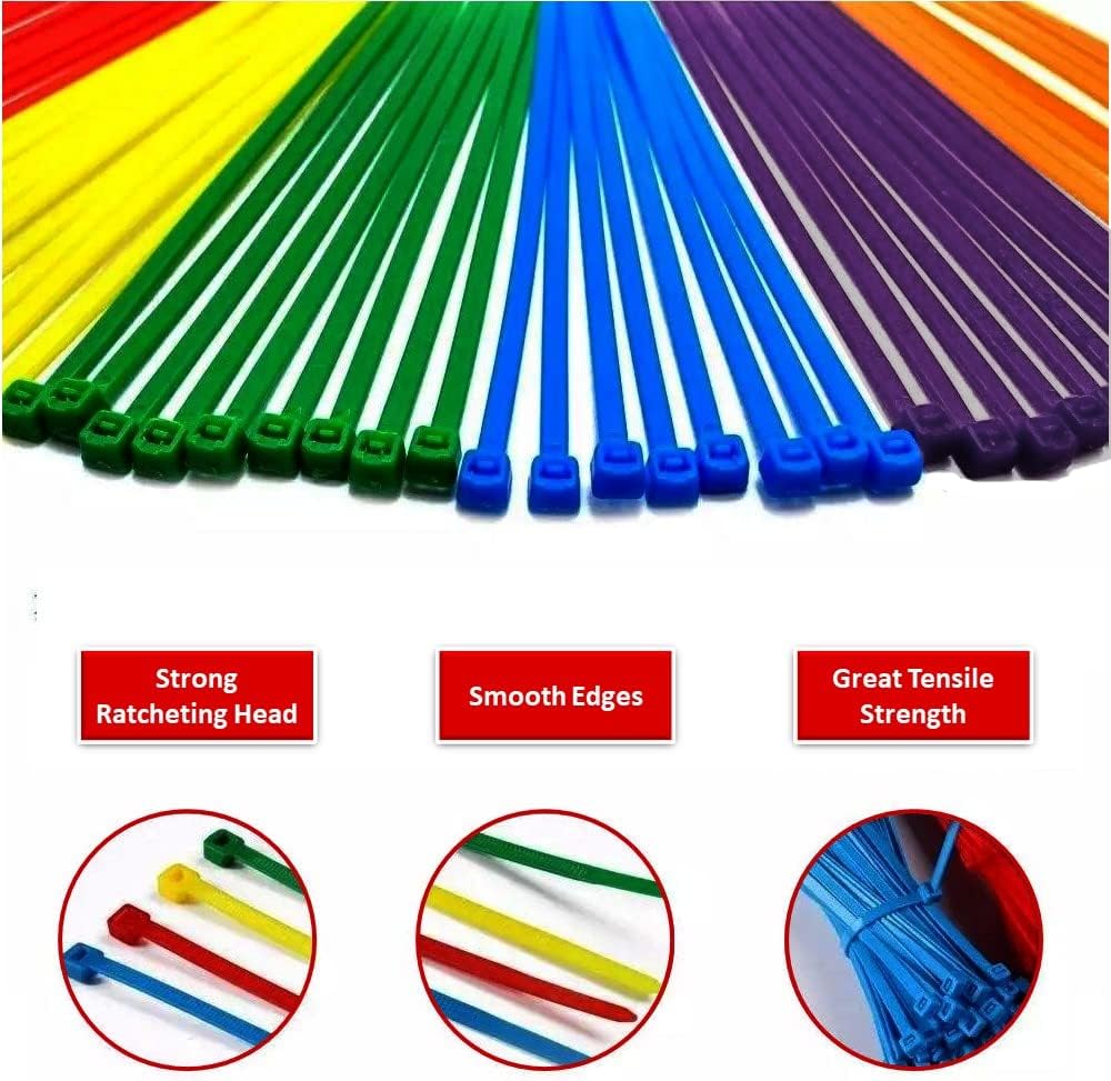 Gray Zip Ties 4 Inch 100 Pcs, 18 Lbs Tensile Strength, Self-locking Nylon Colored Cable Ties Wire Wraps - photo 3