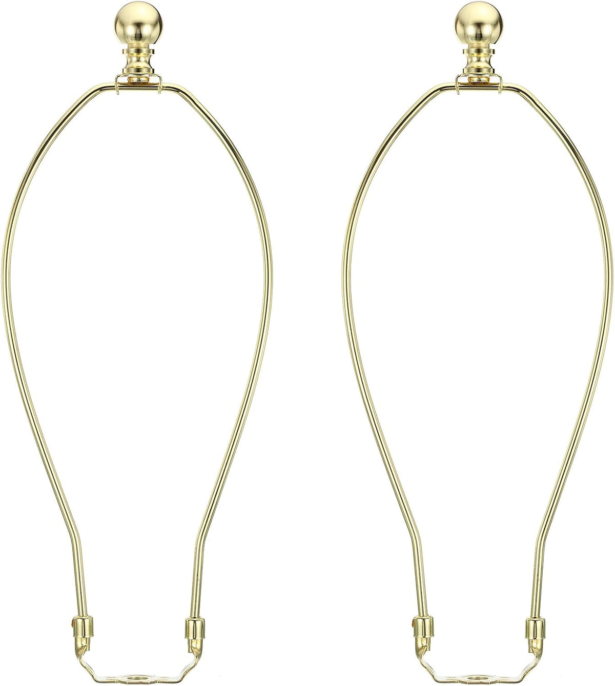 12 Inch Gold Tone Lamp Harp Kit with Finial, 2 Set