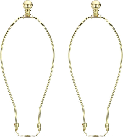 12 Inch Gold Tone Lamp Harp Kit with Finial, 2 Set