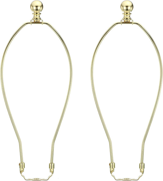 12 Inch Gold Tone Lamp Harp Kit with Finial, 2 Set
