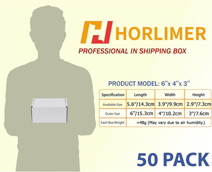 6 x 4 x 3 Inch White Corrugated Literature Mailer Boxes, Set of 50 - photo 2