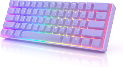 61-Key Mechanical Gaming Keyboard with RGB Backlighting - White, Optical Brown - photo 3
