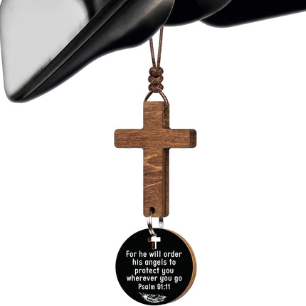 Cross for Car Mirror Hanging, Christian Gifts for Men, Women, Daily Bible Verse Car Cross Hanging Accessories, Christian Car Accessories, Jesus, Religious Gifts for Men, for Mom