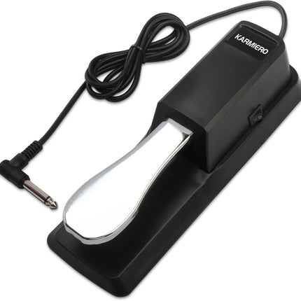 Sustain Pedal for Keyboard Universal, Premium Sustain Pedal, Piano Pedal for Keyboard with Polarity Switch for MIDI Keyboards, Digital Pianos, Yamaha, Casio and More, 1/4'' Input Plug by karmiero