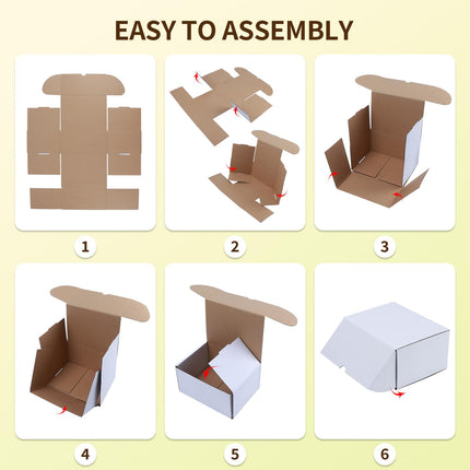 12x9x6 inches White Shipping Boxes pack of 15, Corrugated Cardboard Boxes 12 x 9 x 6 for Packaging Small - photo 5