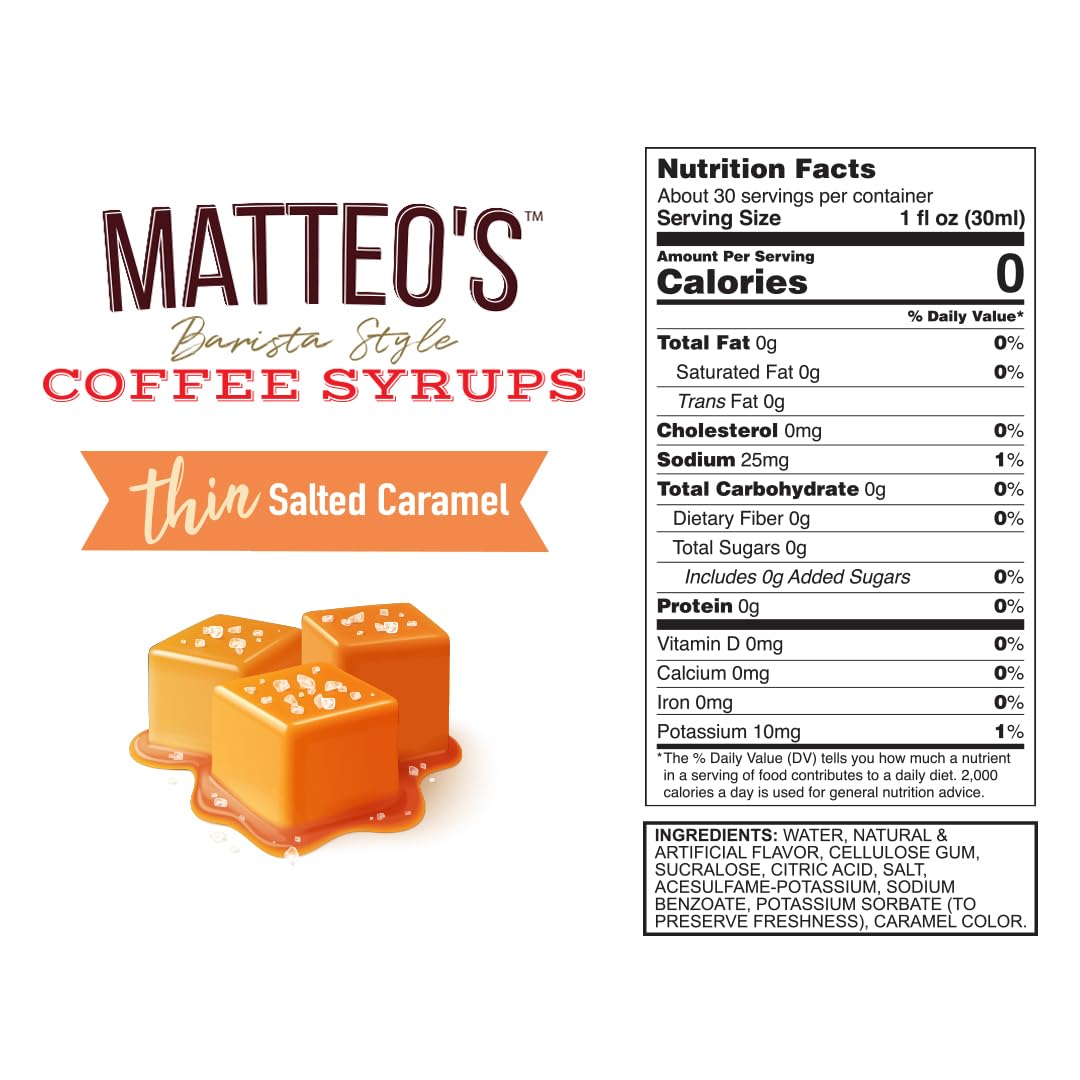 Salted Caramel Sugar-Free Coffee Syrup, 33.8 oz - photo 2