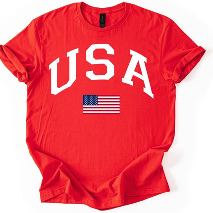 USA Patriotic Graphic T Shirt Independence Day American Flag July Fourth Unisex Tee
