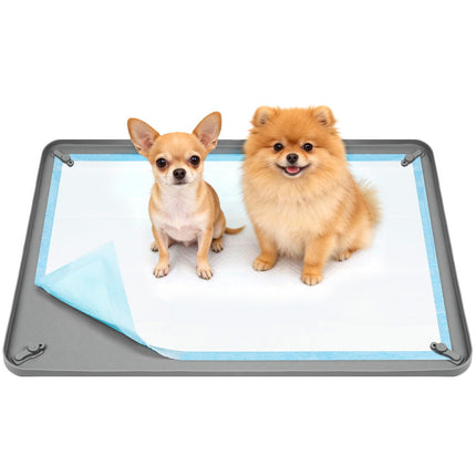 Silicone Puppy Pad Holder Tray with Clips, Fits 24" x 35" Pads
