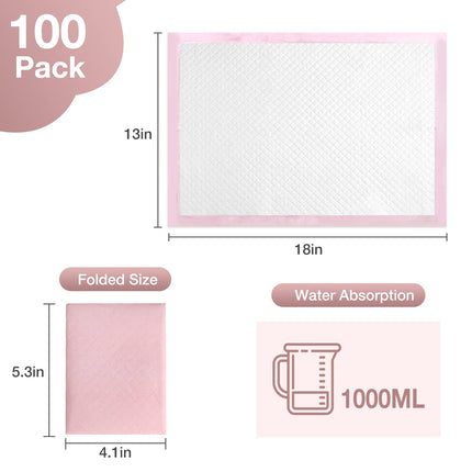Disposable Changing Pad Liners Pack of 100 Baby Incontinence Changing Pads Diaper UnderPads Ultra Soft - photo 7