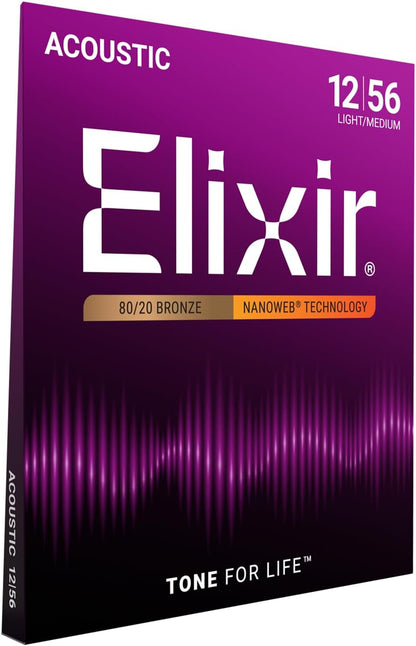 Strings, Acoustic Guitar Strings, 80/20 Bronze with Technology, Longest-Lasting Bright and Focused Tone For Life with