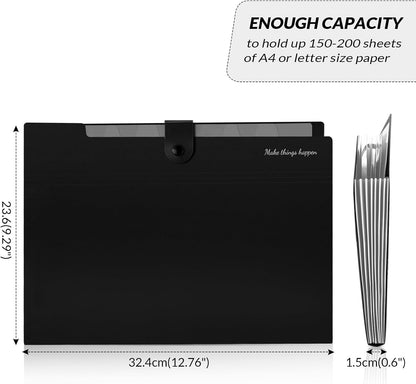 8 Pockets Accordion File Organizer, Expanding File Folders, Portable Document Paper Organizer, A4 Letter - photo 5