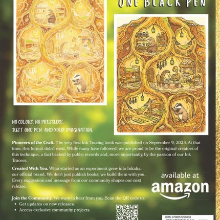 Inkalia Premium Ink Tracing: Whimsical Animal Architecture: Bold and Easy Relaxing Crafts for Adults. A Calm Drawing Book to Learn How to Draw ... Worlds (Inkalia Premium Ink Tracing Editions)