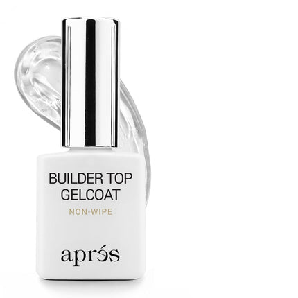 APRÉS Builder Top Gelcoat 15mL, High-Gloss Non-Wipe, HEMA & TPO-Free Self-Leveling Builder Gel for Gel-X Nail Extensions, Smooths, Strengthens & Seals Nail Art
