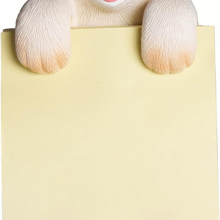 Dog Pop-up Sticky Note Dispenser, Includes 1 Pad of 3x3 in Super Sticky Notes, 100 Sheets, Resin Cute Handmade Desk Holder for Office & Home - Labrador