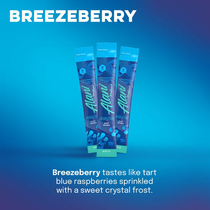 Alani Nu BREEZEBERRY, Energy Sticks Drink Powder, 200mg Caffeine, Pre Workout Performance with Antioxidants, On-The-Go Drink Mix, Biotin, B Vitamins, Zero Sugar, 5 Calories, 10 Pack