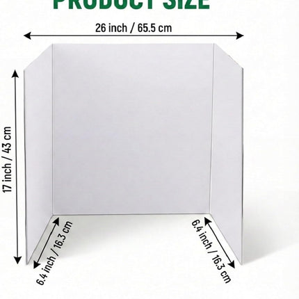 Trifold Poster Board, 26" x 17", 6-Pack, White Corrugated Project Boards for Science Fairs, School Projects, Event Displays, Business Presentations, Easy to Fold & Reusable