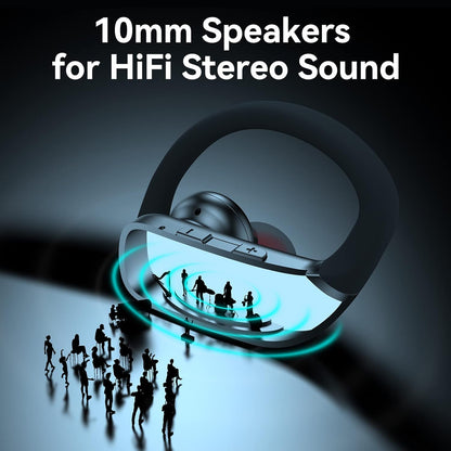 Wireless Bluetooth Earbuds with LED Display Case, Over-Ear Hook, Mic, Stereo Sound, Button Controls - photo 5
