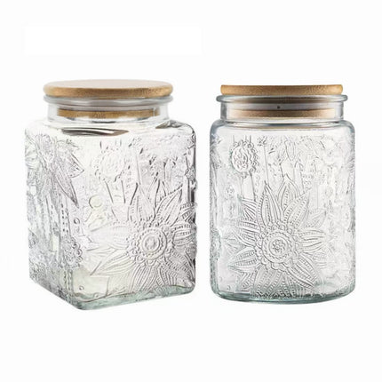 Vintage Glass Jar with Lid, 23.7oz Coffee Canister