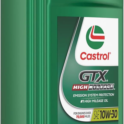 Castrol GTX High Mileage 10W-30 Synthetic Motor Oil, 1 Quart, Pack of 6