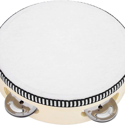 Hand Held Tambourine Drum 6 inch Bell Birch Metal Jingles Percussion Gift Musical Educational Drum Instrument for KTV Party Kids Games (6 inch)