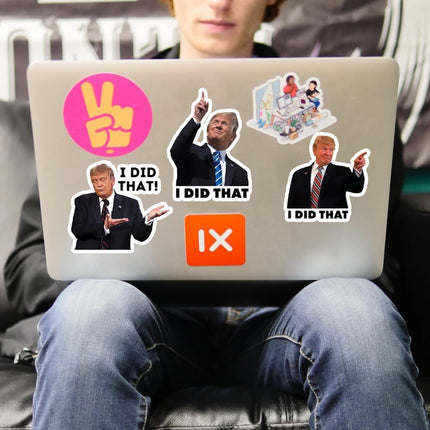 I Did that Trump Stickers, 100 Pcs Trump I Did that Stickers, Funny I Did that Stickers, Mixed 5 Different Patterns, 3" Large Size (100 Pcs)