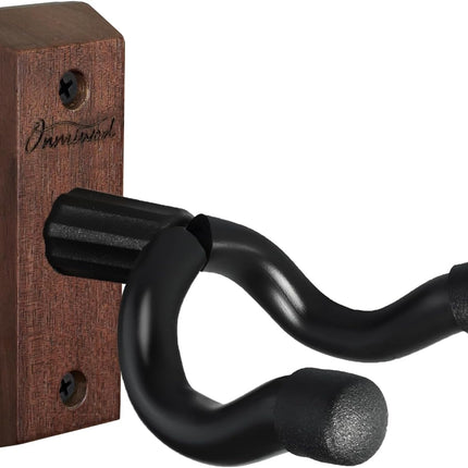 Onmiwod Guitar Wall Mount, Acacia Hardwood Guitar Hanger, U-Shaped Guitar Wall Hanger Mount, Guitar Holder Hook Stand for Acoustic, Electric Guitar, Banjo, Bass, Gift for Guitar Player